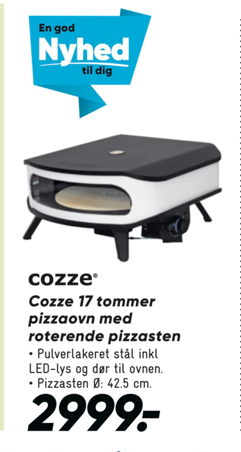 Tilbud på Cozze 17 tommer pizzaovn med roterende pizzasten fra Bilka til 2.999 kr.