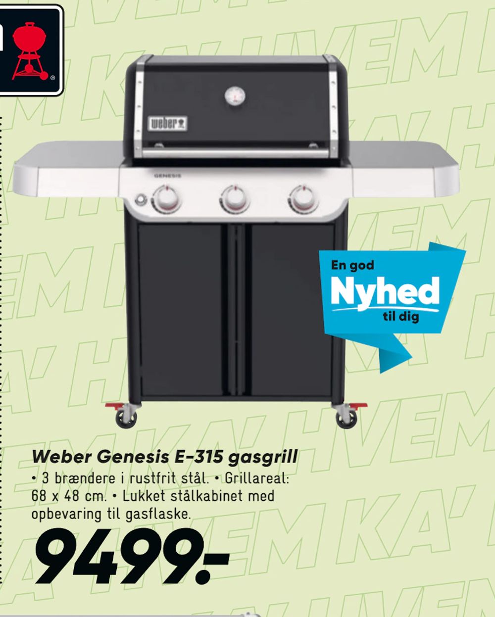 Tilbud på Weber Genesis E-315 gasgrill fra Bilka til 9.499 kr.