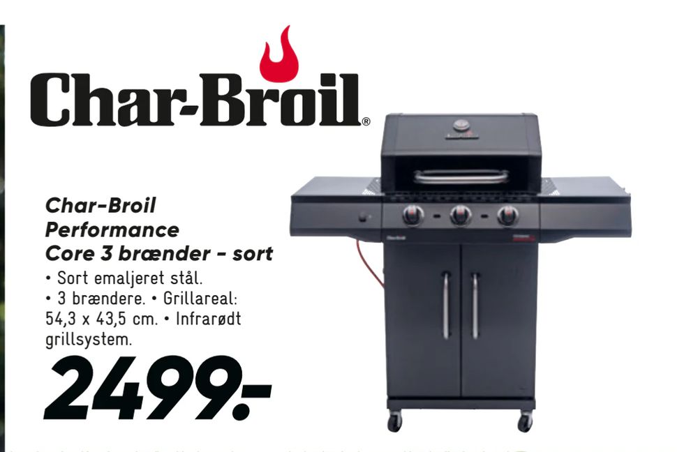 Tilbud på Char-Broil Performance Core 3 brænder - sort fra Bilka til 2.499 kr.