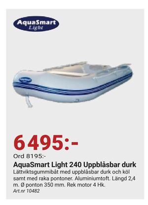 AquaSmart Light 240 Uppblåsbar durk