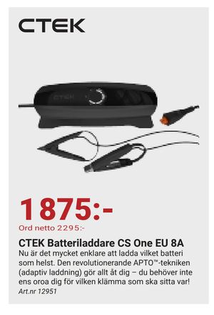 CTEK Batteriladdare CS One EU 8A