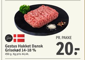 Gestus Hakket Dansk Grisekød 14-18 %