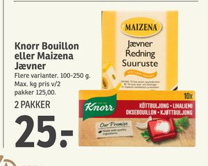Knorr Bouillon eller Maizena Jævner