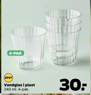 Vandglas i plast