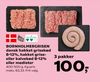 BORNHOLMERGRISEN dansk hakket grisekød 8-12%, hakket grise- eller kalvekød 8-12% eller medister