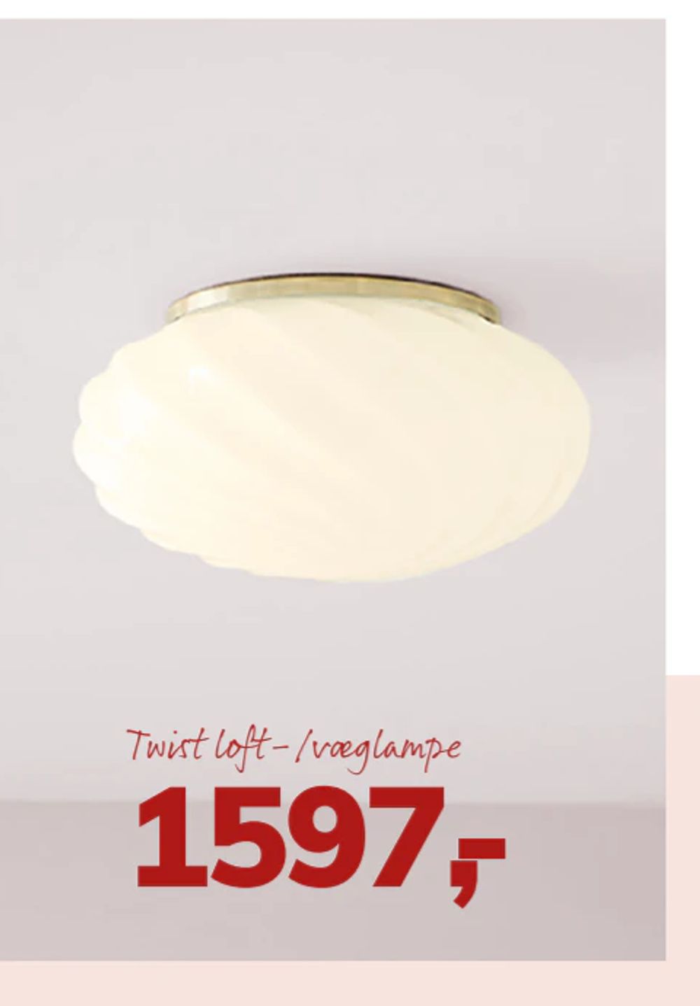Tilbud på Twist loft-/væglampe fra Daells Bolighus til 1.597 kr.