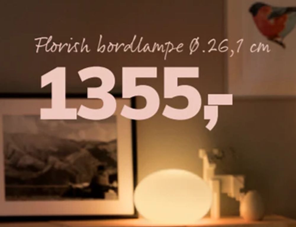 Tilbud på Florish bordlampe Ø.26,1 cm fra Daells Bolighus til 1.355 kr.