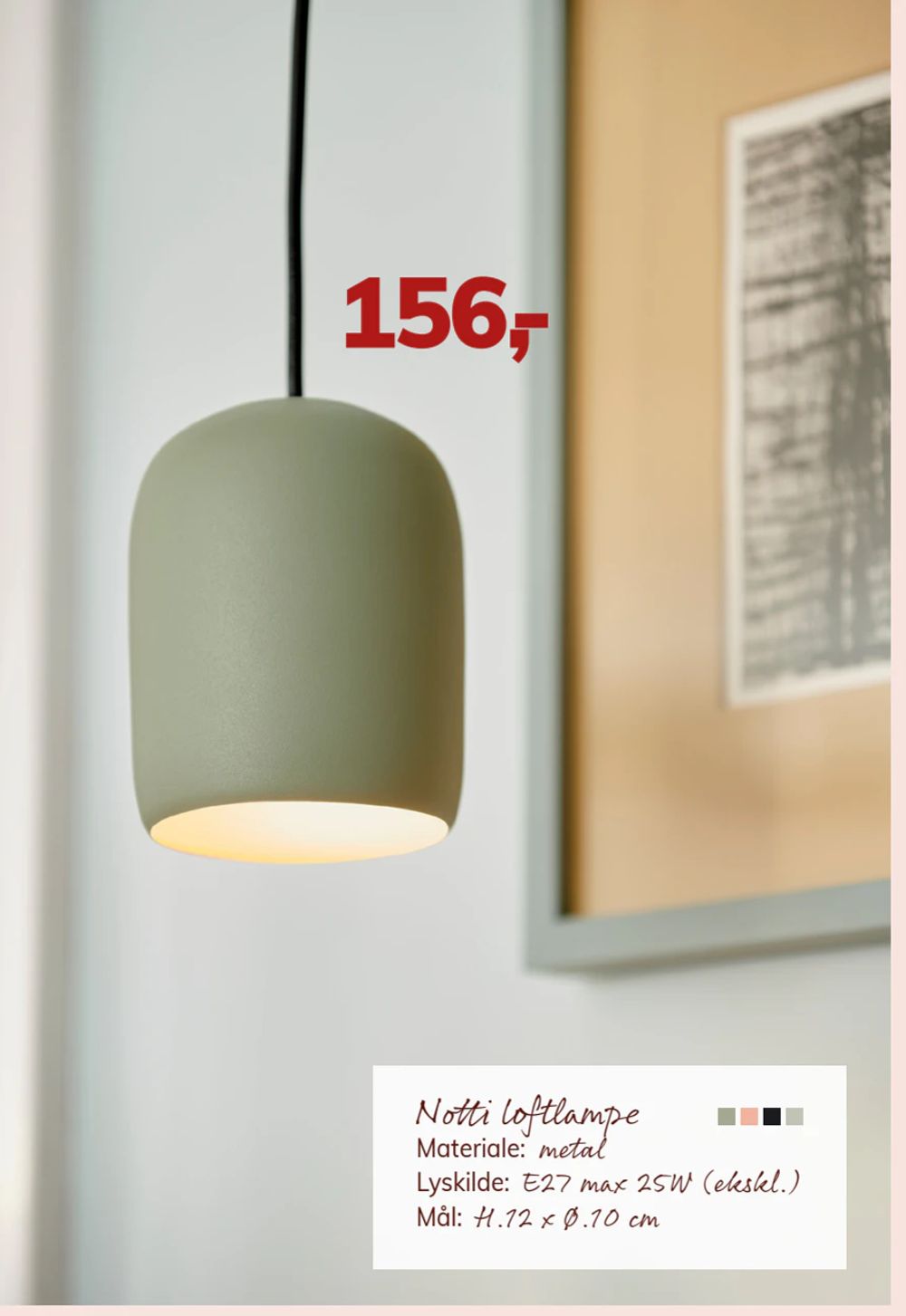 Tilbud på Notti loftlampe fra Daells Bolighus til 156 kr.