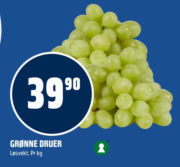 GRØNNE DRUER Løsvekt. Pr kg