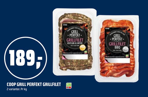 COOP GRILL PERFEKT GRILLFILET 2 varianter. Pr kg