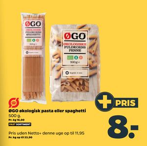ØGO økologisk pasta eller spaghetti