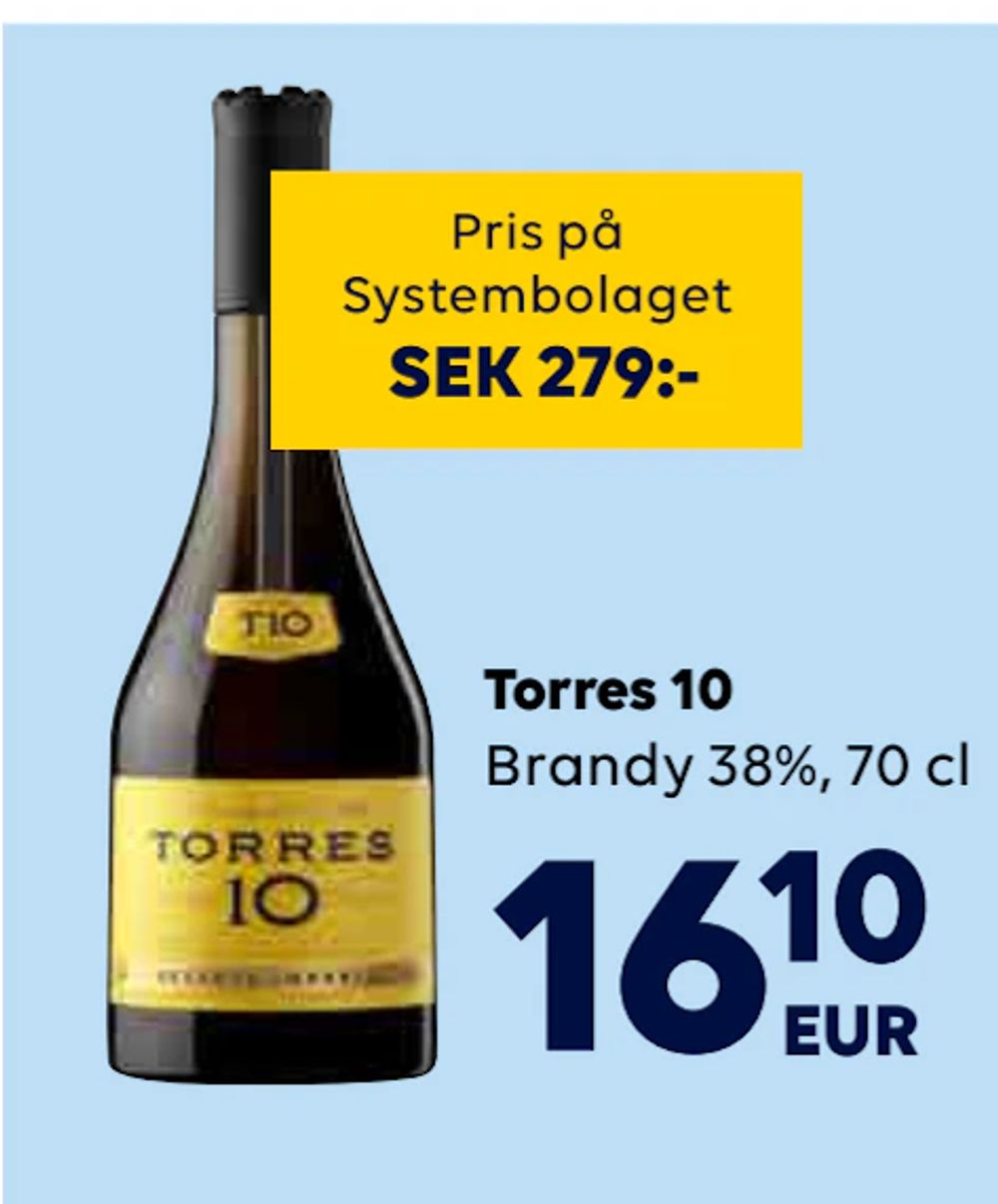 Erbjudanden på Torres 10 från Bordershop för 16,10 €