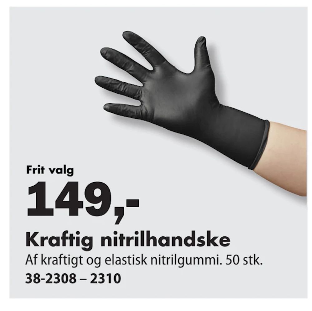 Tilbud på Kraftig nitrilhandske fra Biltema til 149 kr.