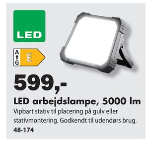 LED arbejdslampe, 5000 lm
