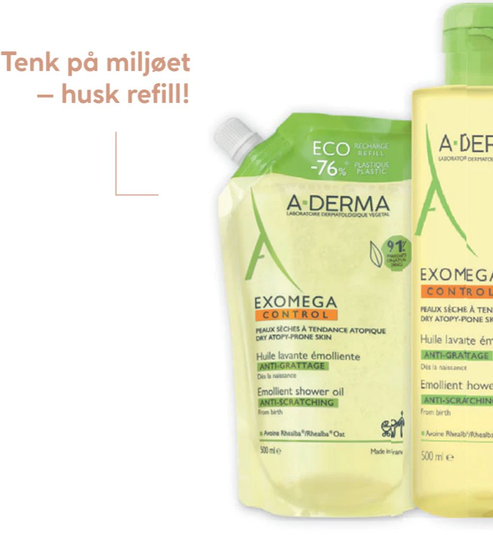 Tilbud på A-Derma Exomega Control Shower Oil refill fra Vitusapotek til 1 409,50 kr
