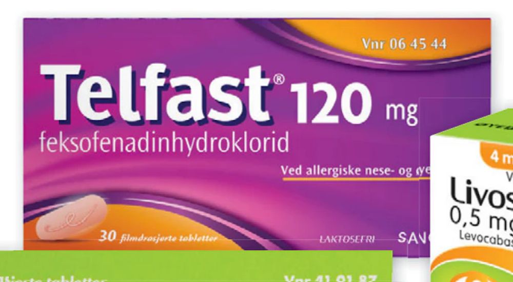 Tilbud på Telfast tabletter 120 mg fra Vitusapotek til 259,90 kr