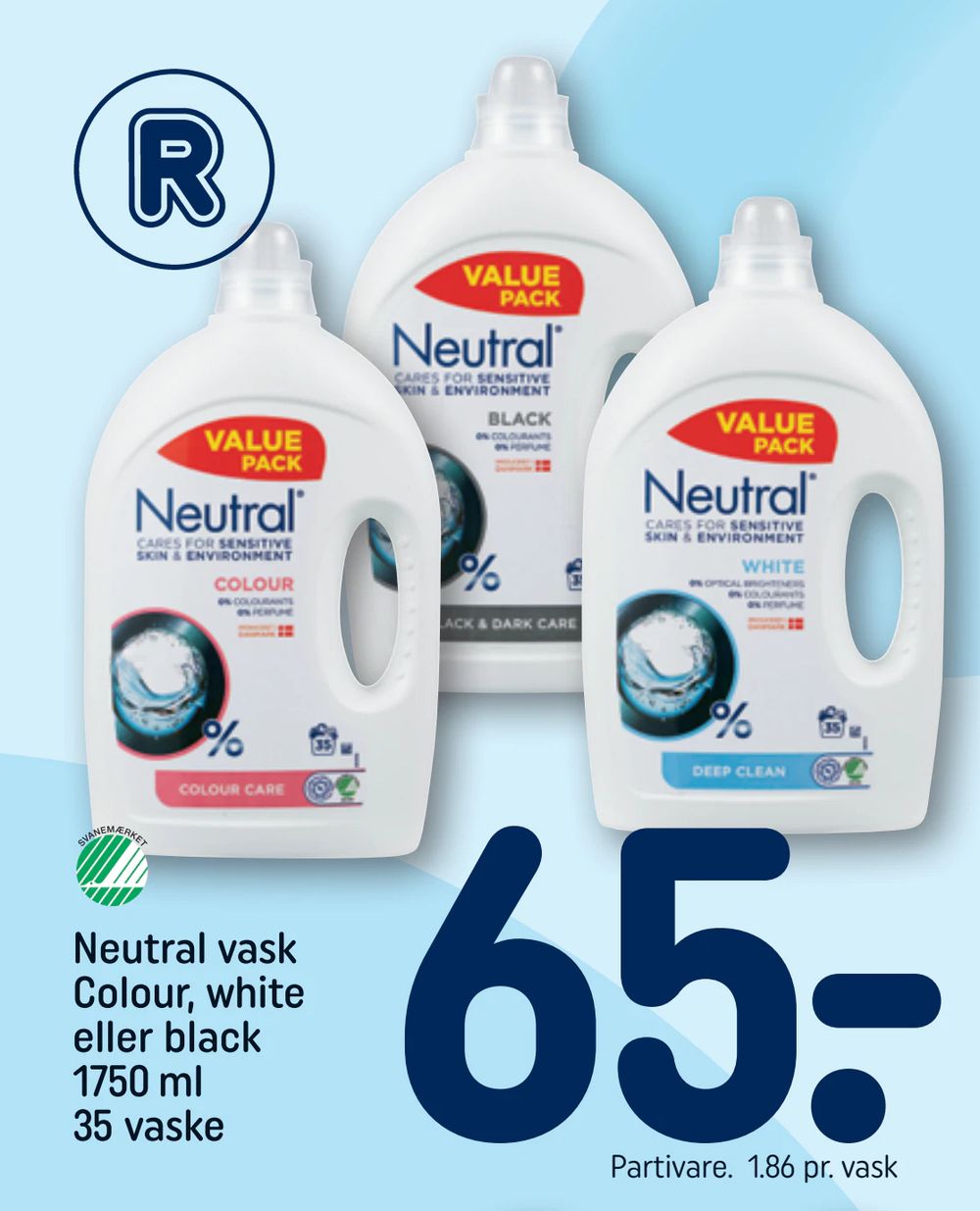 Neutral vask Colour, white eller black 1750 ml 35 vaske