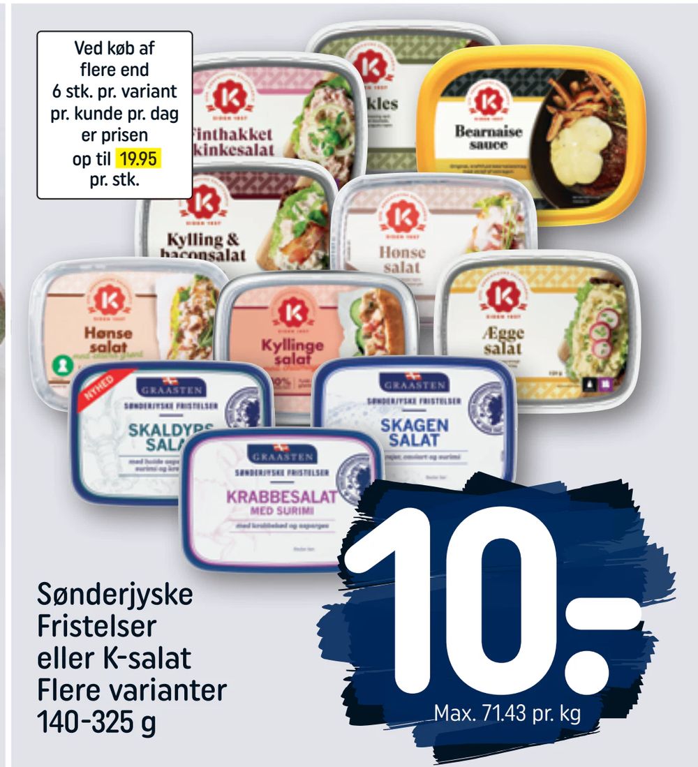 Sønderjyske Fristelser eller K-salat Flere varianter 140-325 g