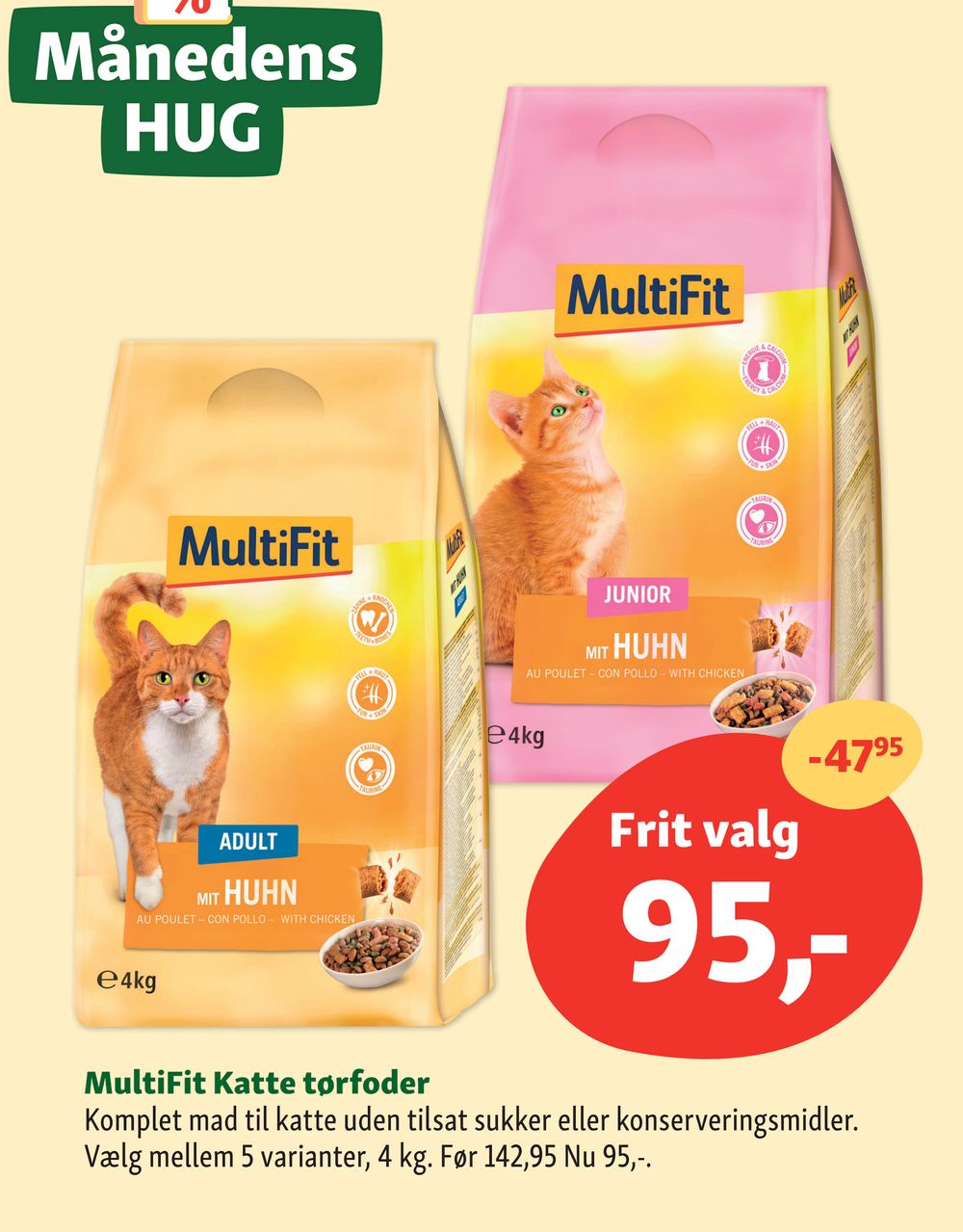 Tilbud på MultiFit Katte tørfoder fra Maxi Zoo til 95 kr.