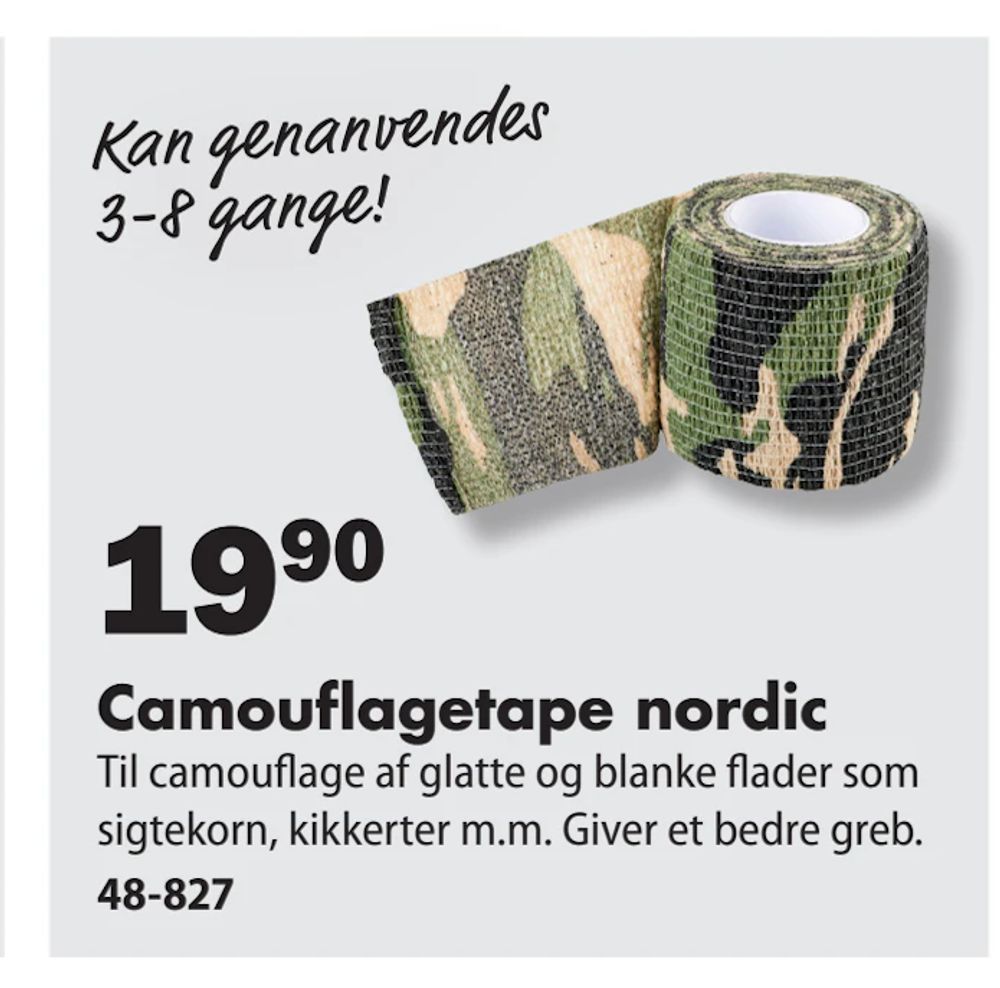 Tilbud på Camouflagetape nordic fra Biltema til 19,90 kr.
