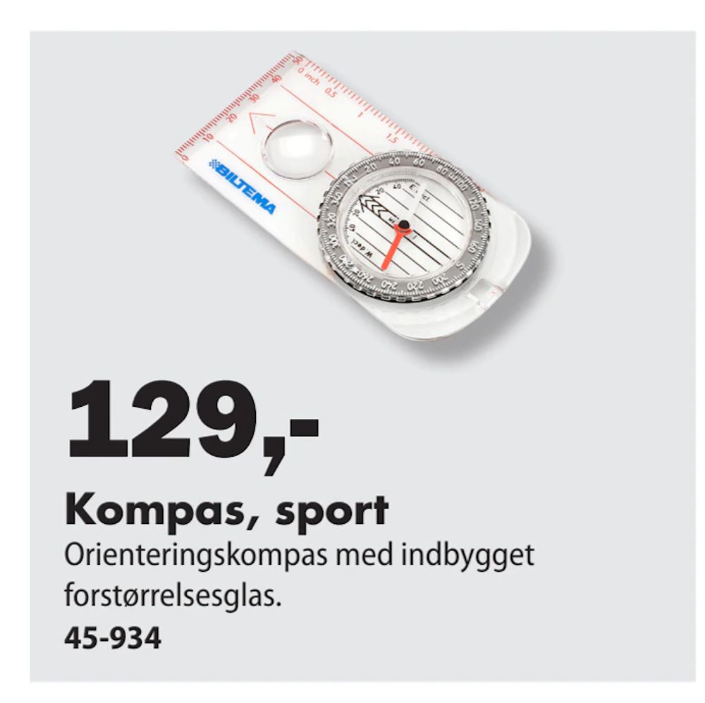 Tilbud på Kompas, sport fra Biltema til 129 kr.
