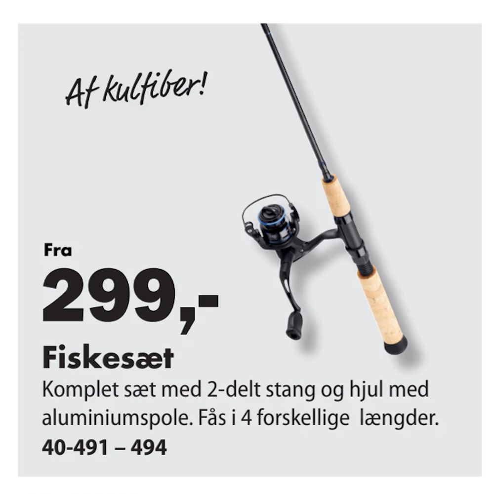 Tilbud på Fiskesæt fra Biltema til 299 kr.