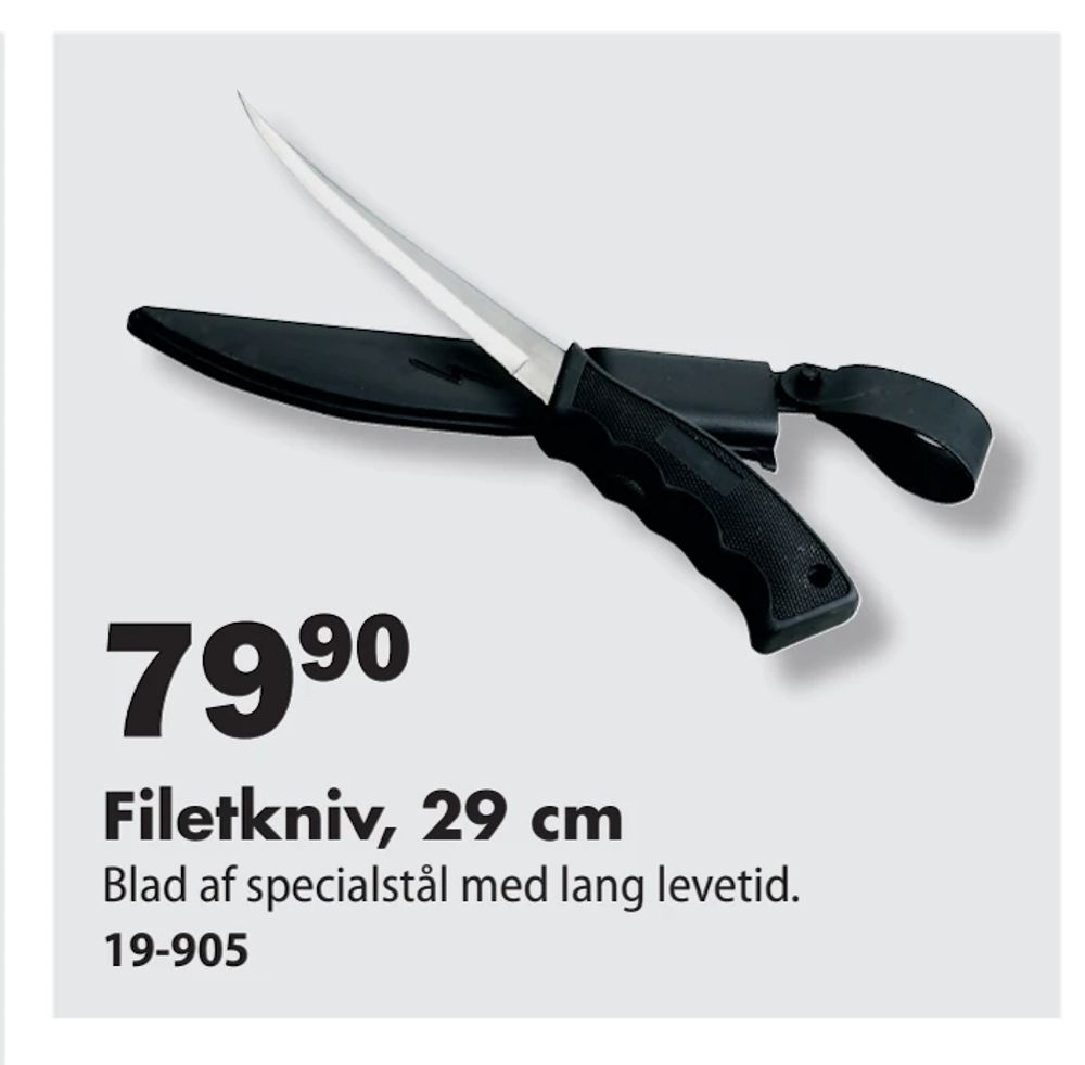 Tilbud på Filetkniv, 29 cm fra Biltema til 79,90 kr.