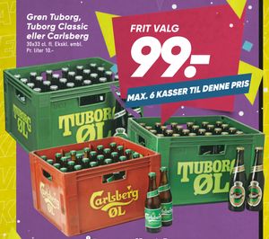 Grøn Tuborg, Tuborg Classic eller Carlsberg