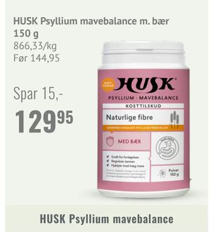 HUSK Psyllium mavebalance m. bær 150 g