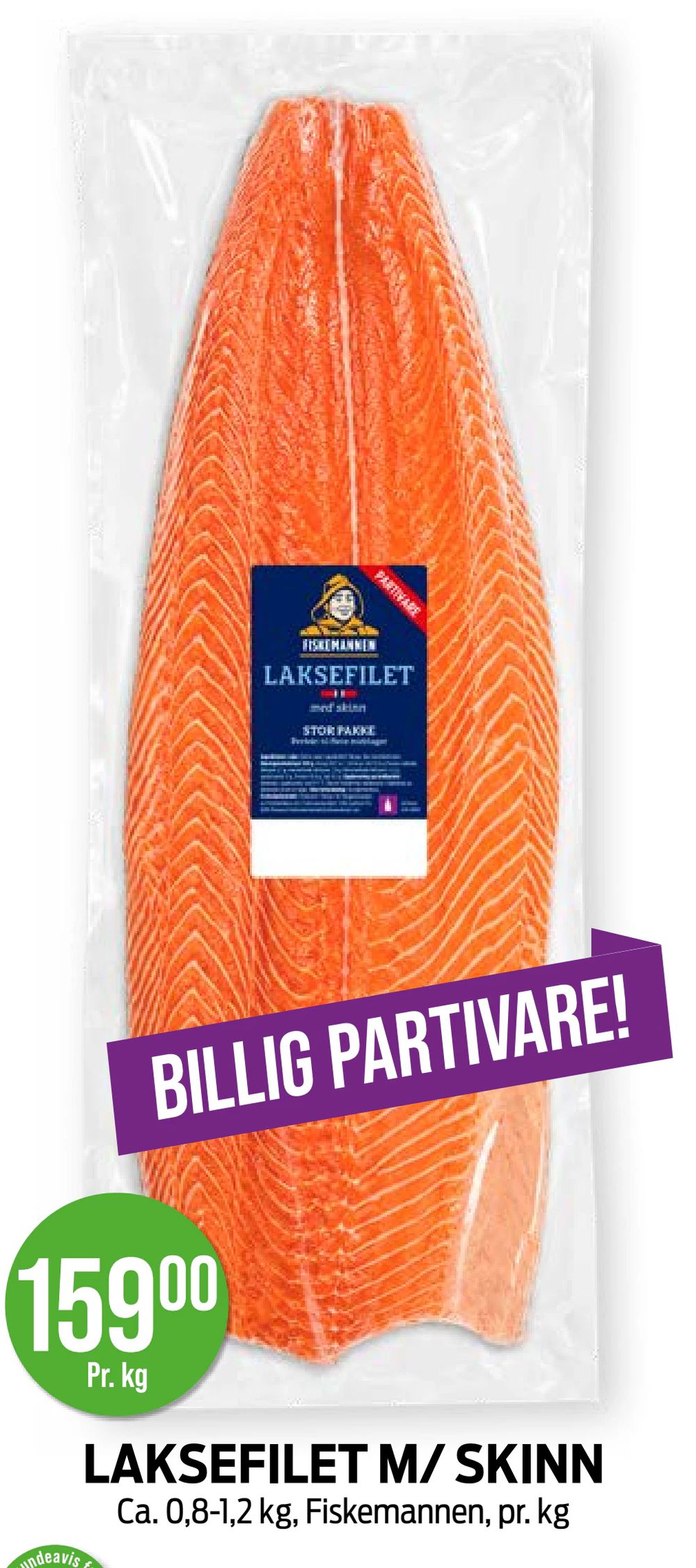 Laksefilet M/ Skinn