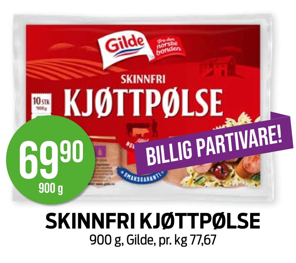 Skinnfri Kjøttpølse