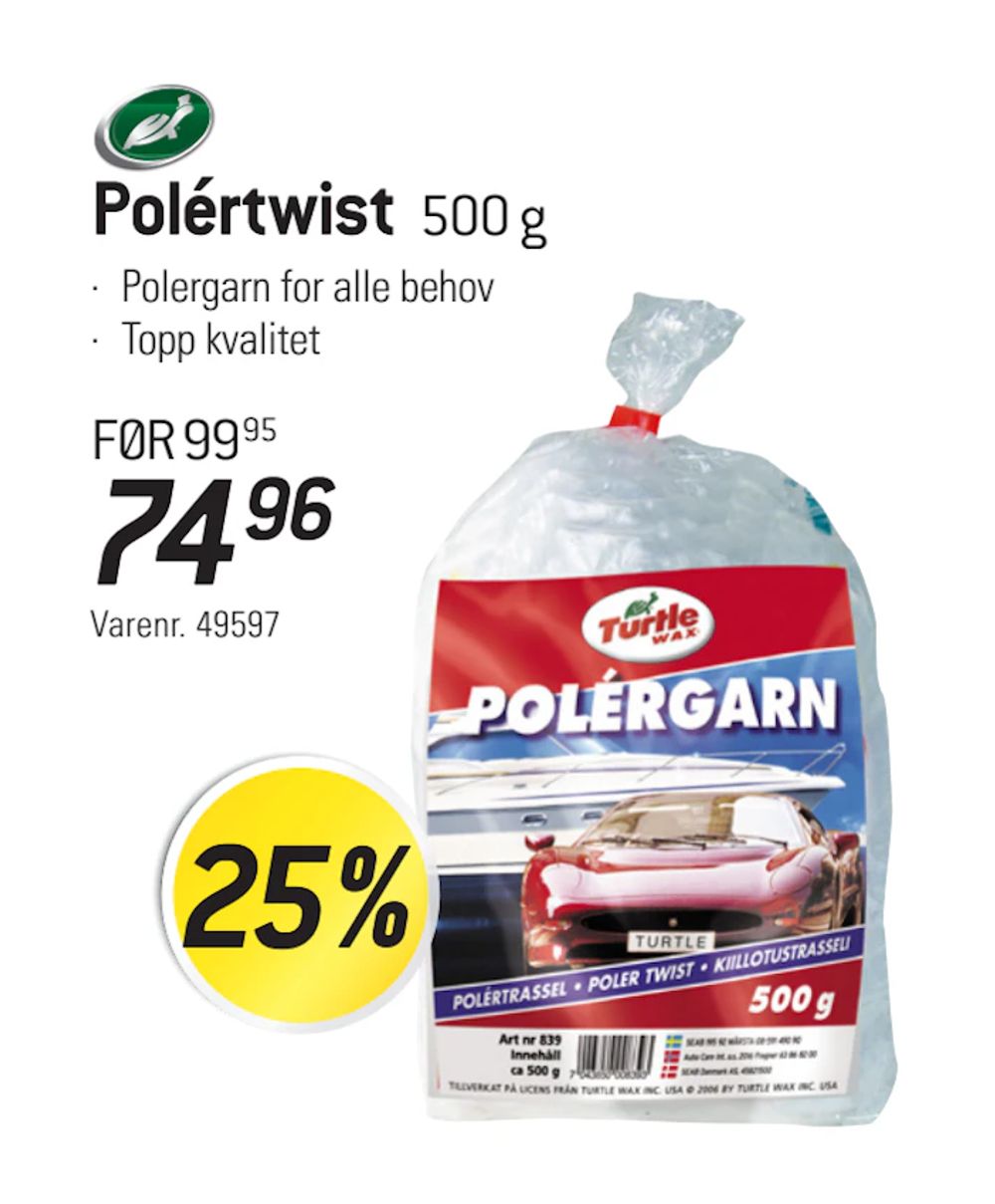 Tilbud på Polértwist 500 g fra thansen til 74,96 kr