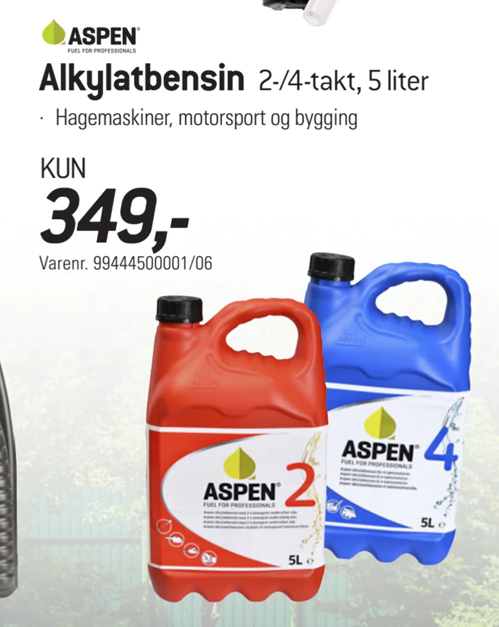 Tilbud på Alkylatbensin. 2-/4-takt, 5 liter fra thansen til 349 kr