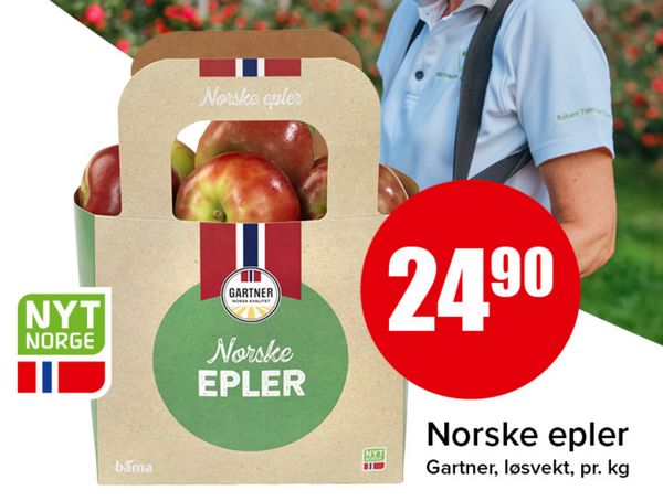 Norske epler Gartner, løsvekt, pr. kg