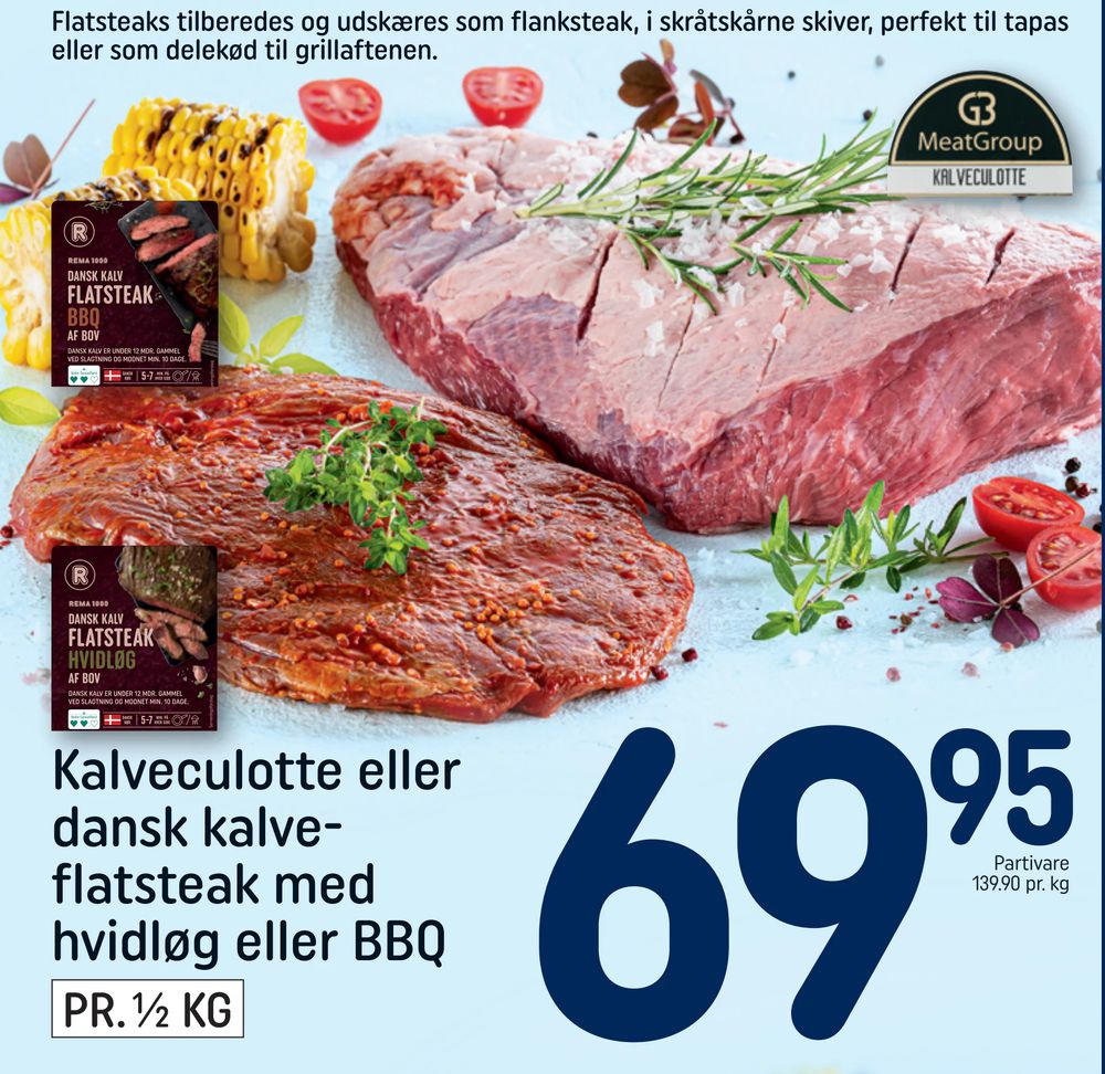 Kalveculotte eller dansk kalveflatsteak med hvidløg eller BBQ