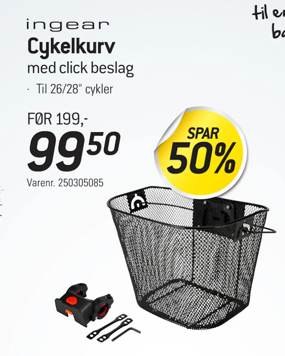 Tilbud på Cykelkurv fra thansen til 99,50 kr.