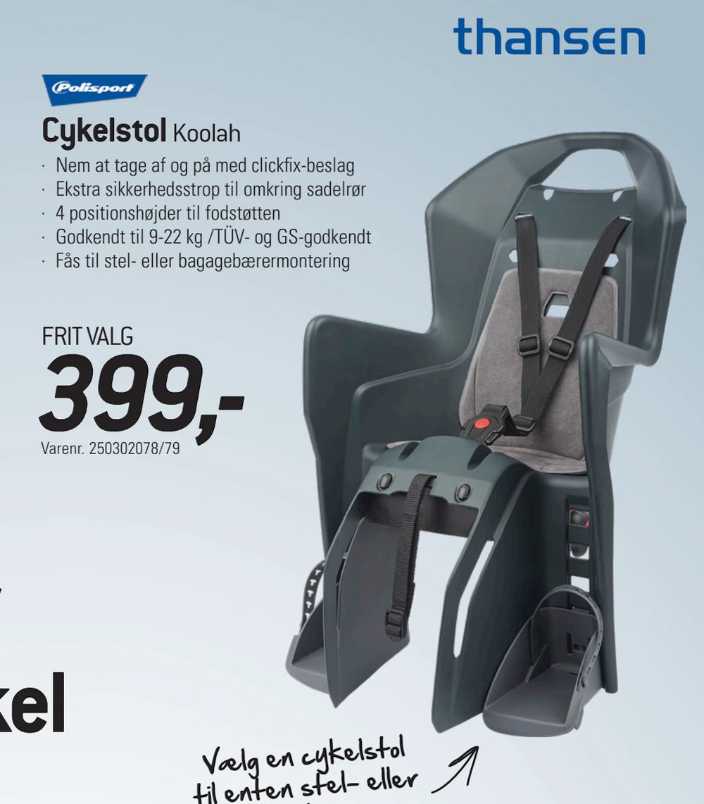 Tilbud på Cykelstol fra thansen til 399 kr.