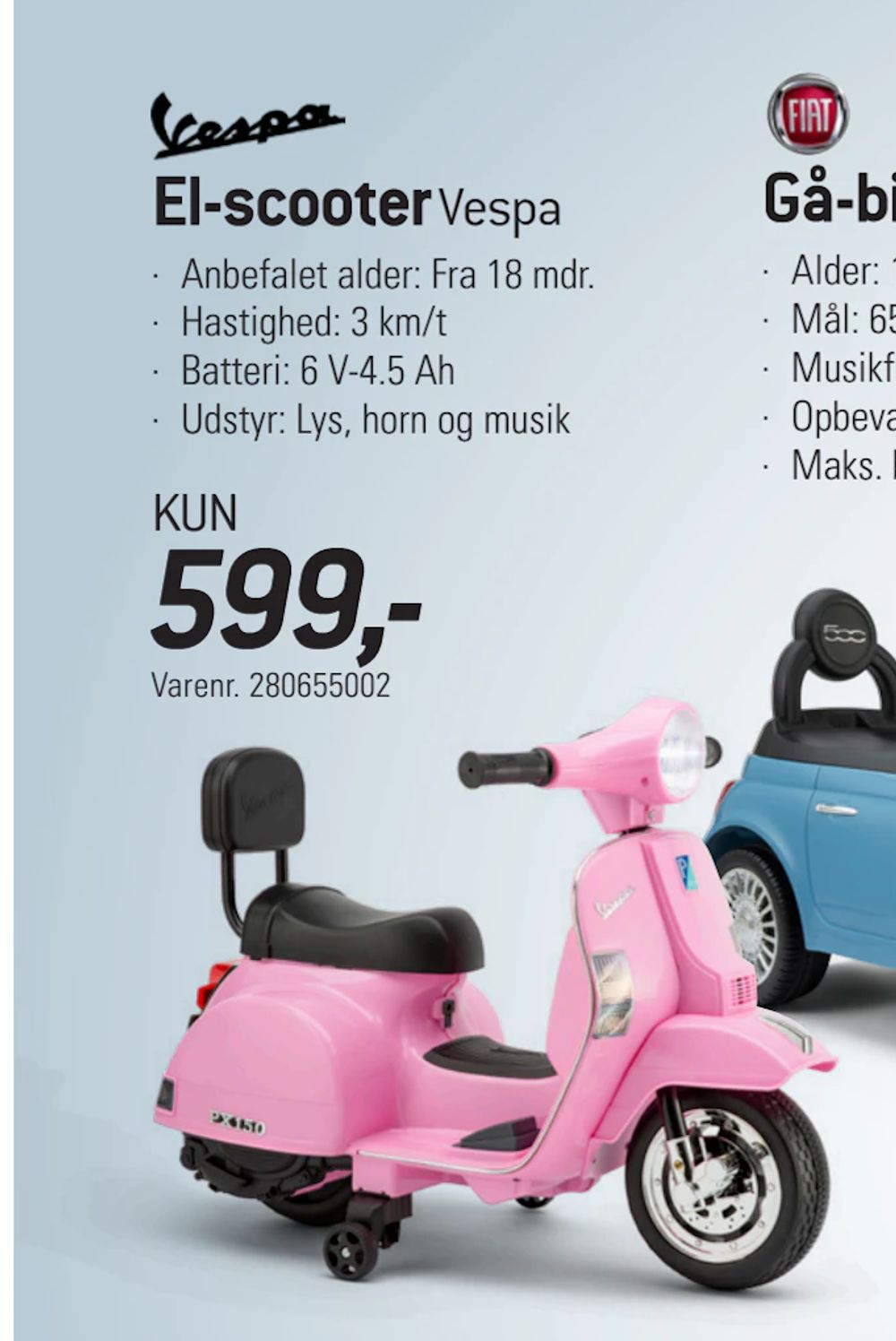 Tilbud på El-scooter Vespa fra thansen til 599 kr.