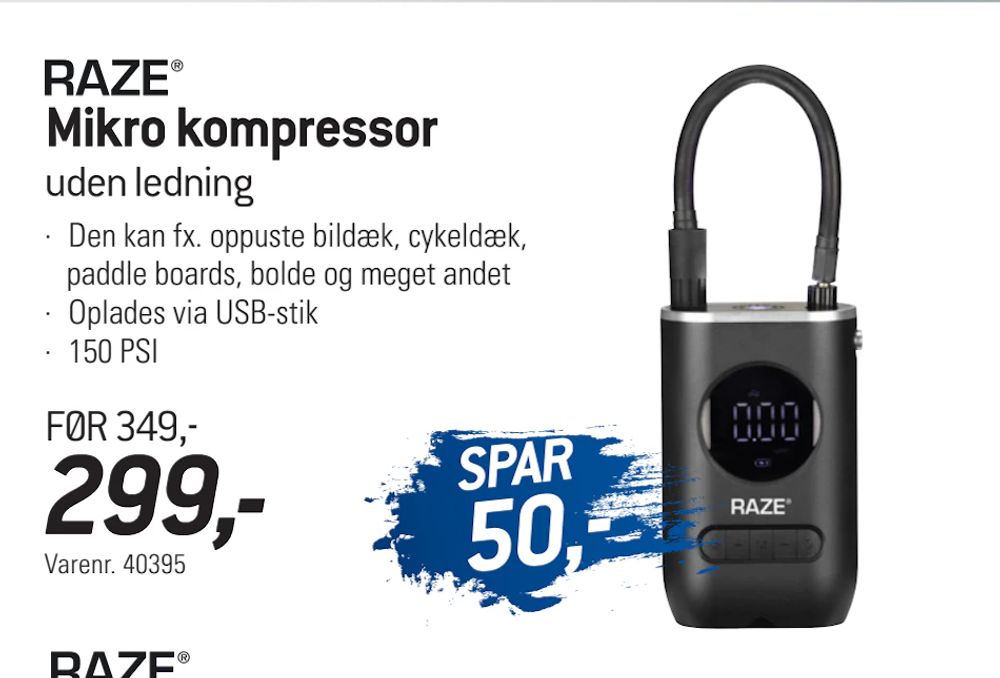 Tilbud på Mikro kompressor fra thansen til 299 kr.