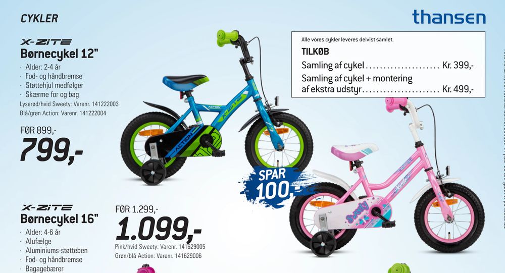 Tilbud på Børnecykel 12" fra thansen til 799 kr.