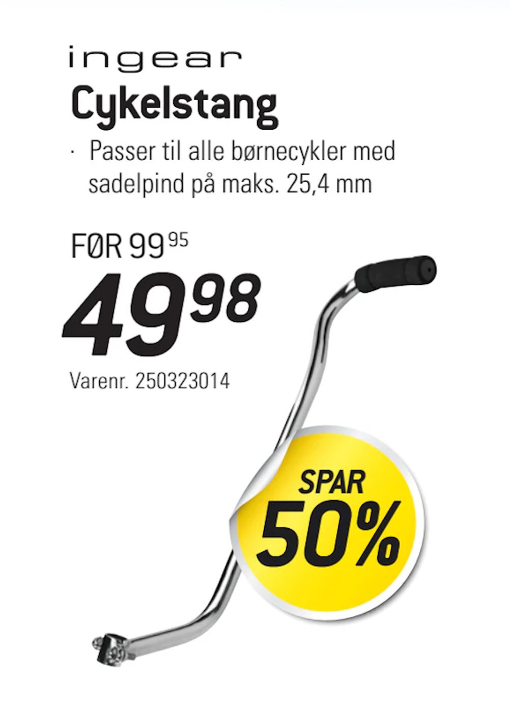 Tilbud på Cykelstang fra thansen til 49,98 kr.