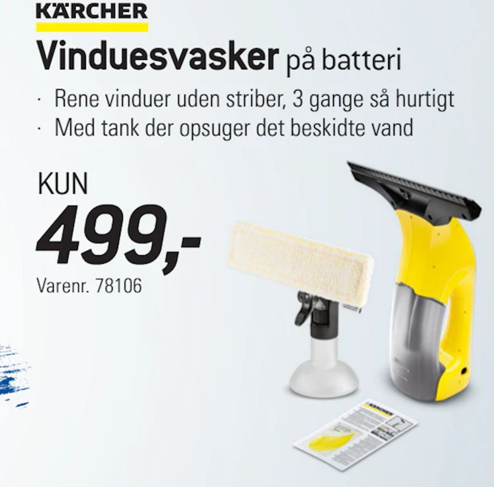 Tilbud på Vinduesvasker. på batteri fra thansen til 499 kr.