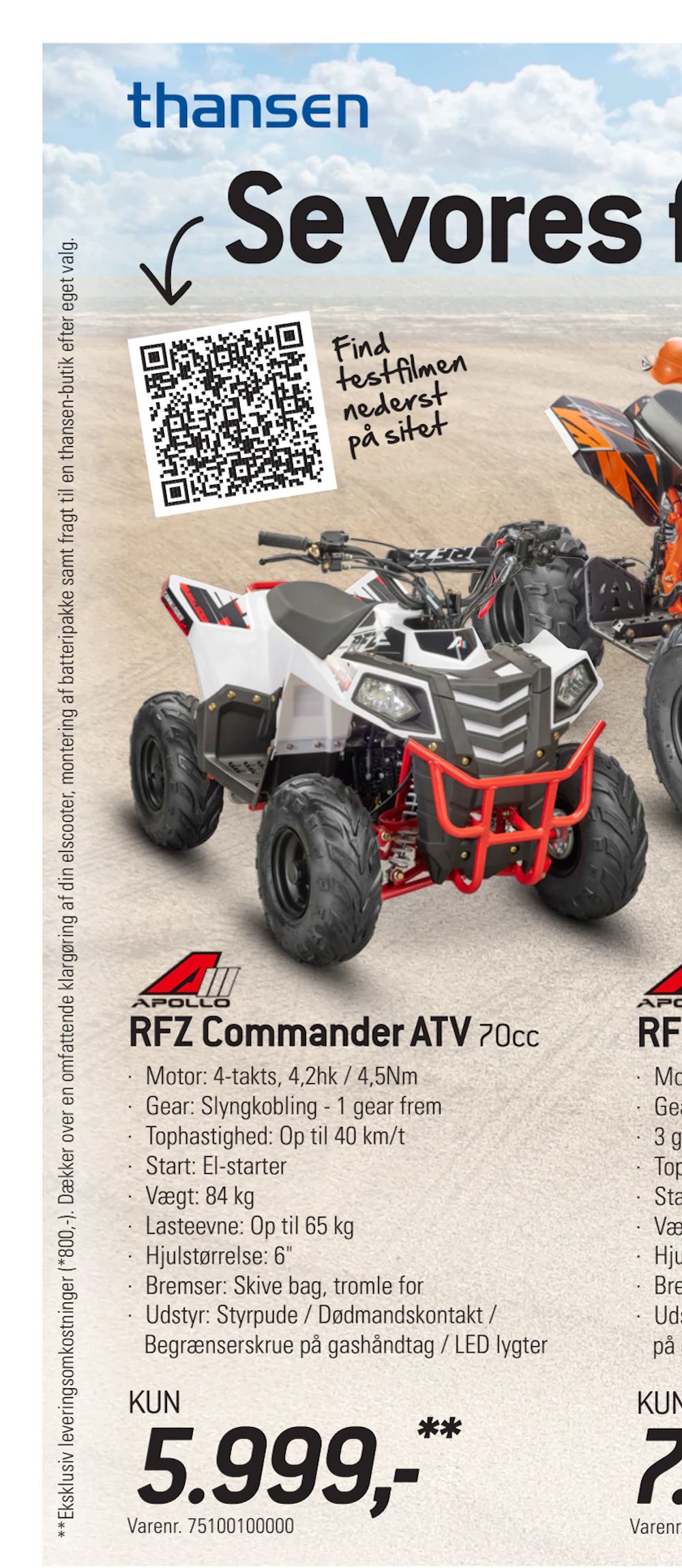 Tilbud på RFZ Commander ATV fra thansen til 5.999 kr.