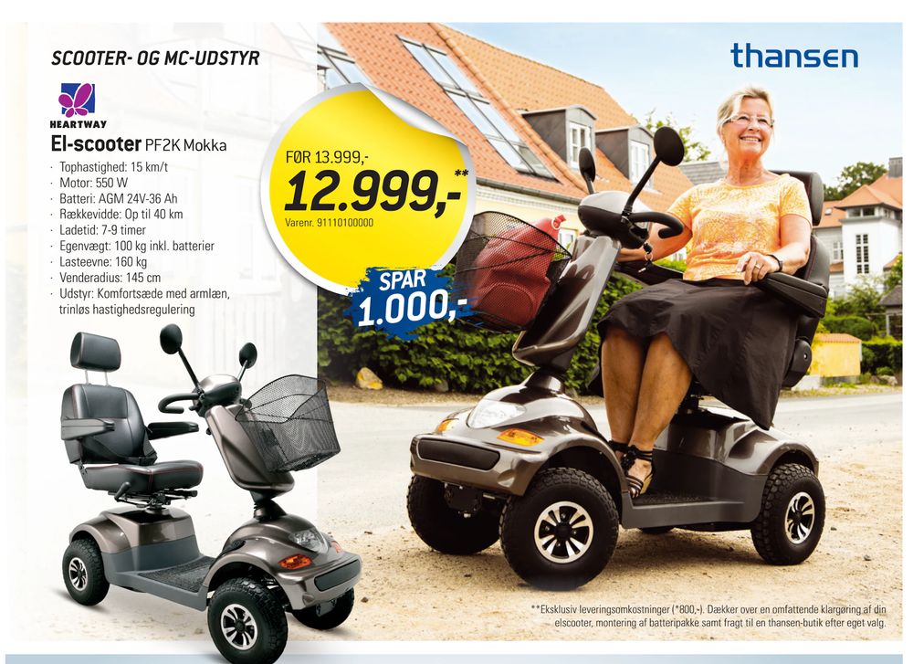 Tilbud på El-scooter fra thansen til 12.999 kr.