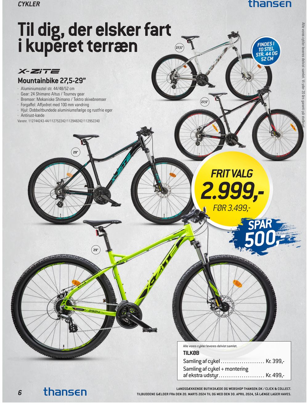 Tilbud på Mountainbike 27,5-29” fra thansen til 2.999 kr.