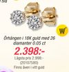Örhängen i 18K guld med 26 diamanter 0.05 ct
