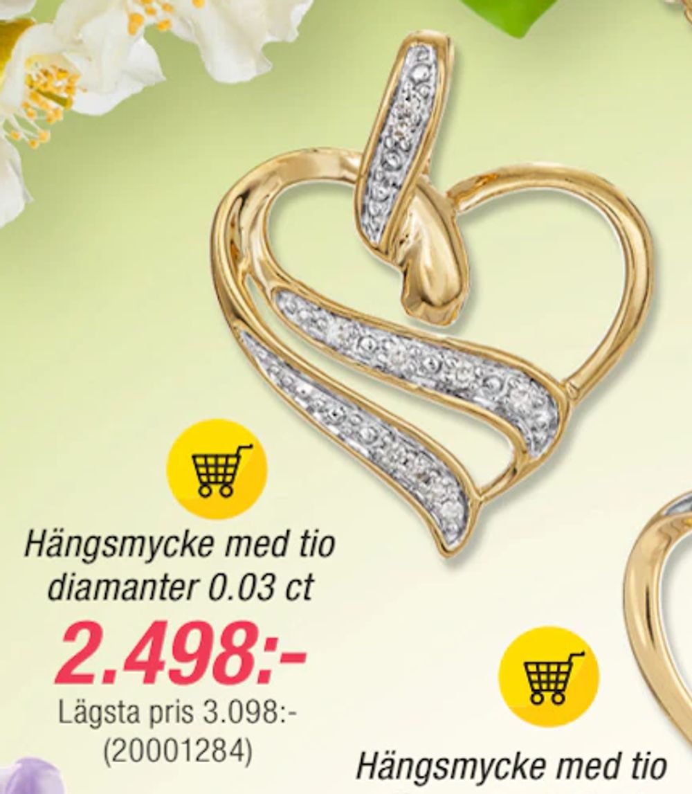 Erbjudanden på Hängsmycke med tio diamanter 0.03 ct från Guldfynd för 2 498 kr