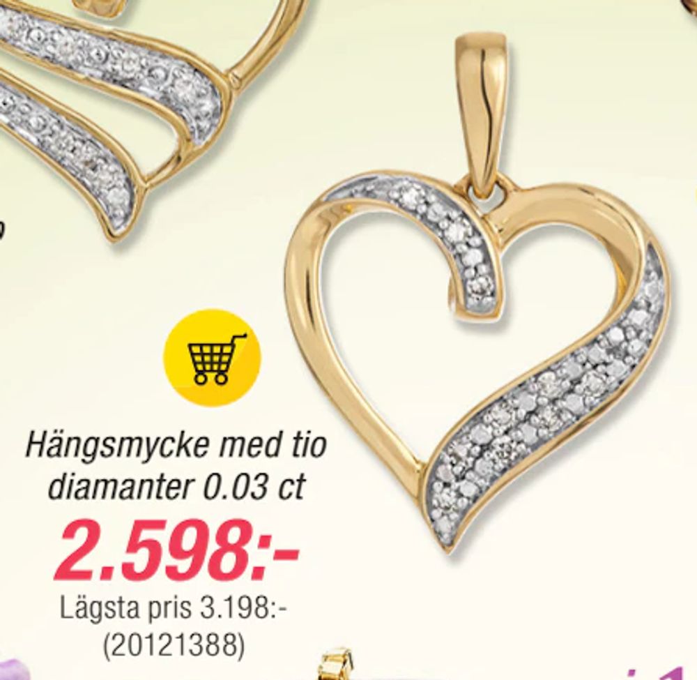 Erbjudanden på Hängsmycke med tio diamanter 0.03 ct från Guldfynd för 2 598 kr
