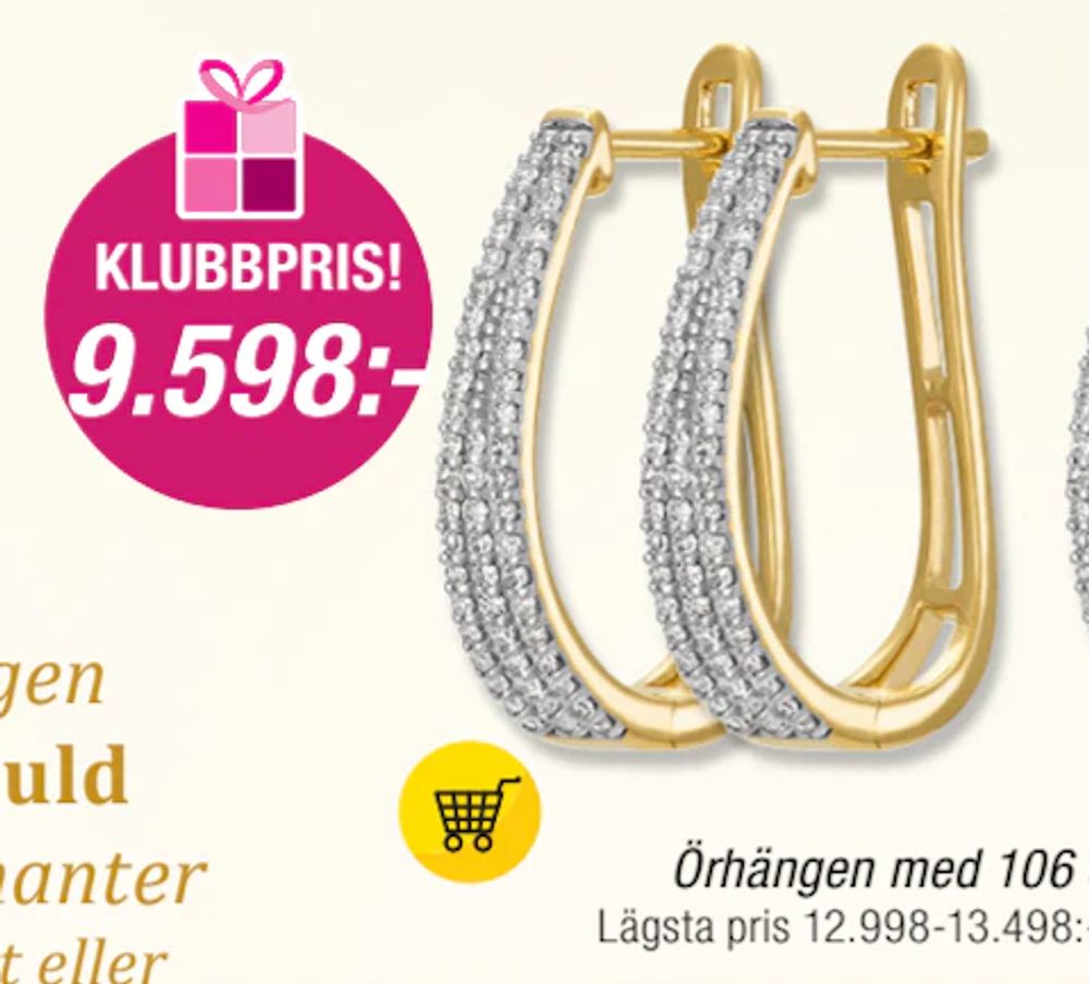 Erbjudanden på Örhängen med 106 diamanter 0,30 ct från Guldfynd för 9 598 kr