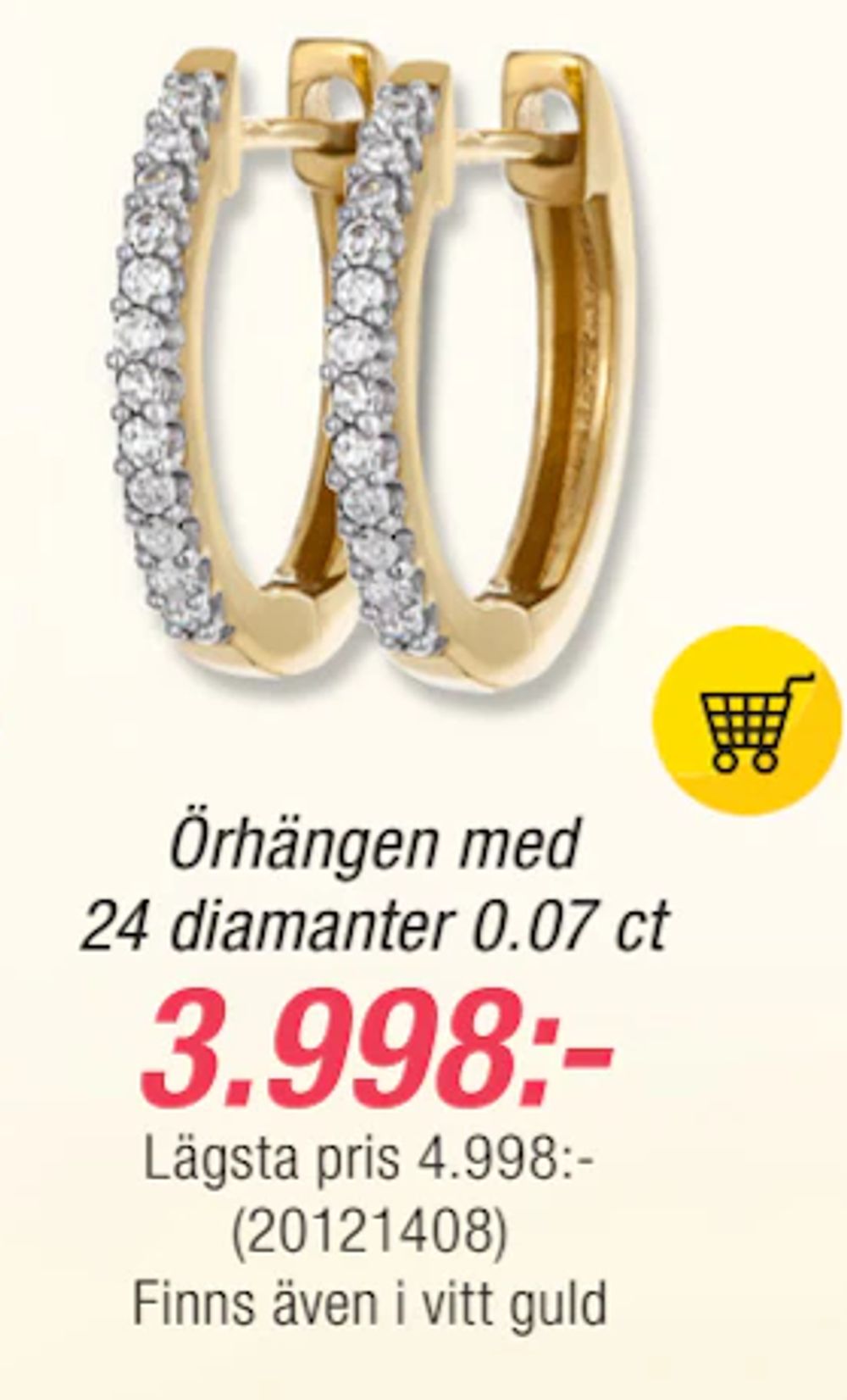 Erbjudanden på Örhängen med 24 diamanter 0.07 ct från Guldfynd för 3 998 kr